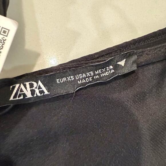 Zara NWT Pleated Draped Plunge Bodysuit Womens XS Spaghetti Straps Back Buttons - Picture 5 of 10